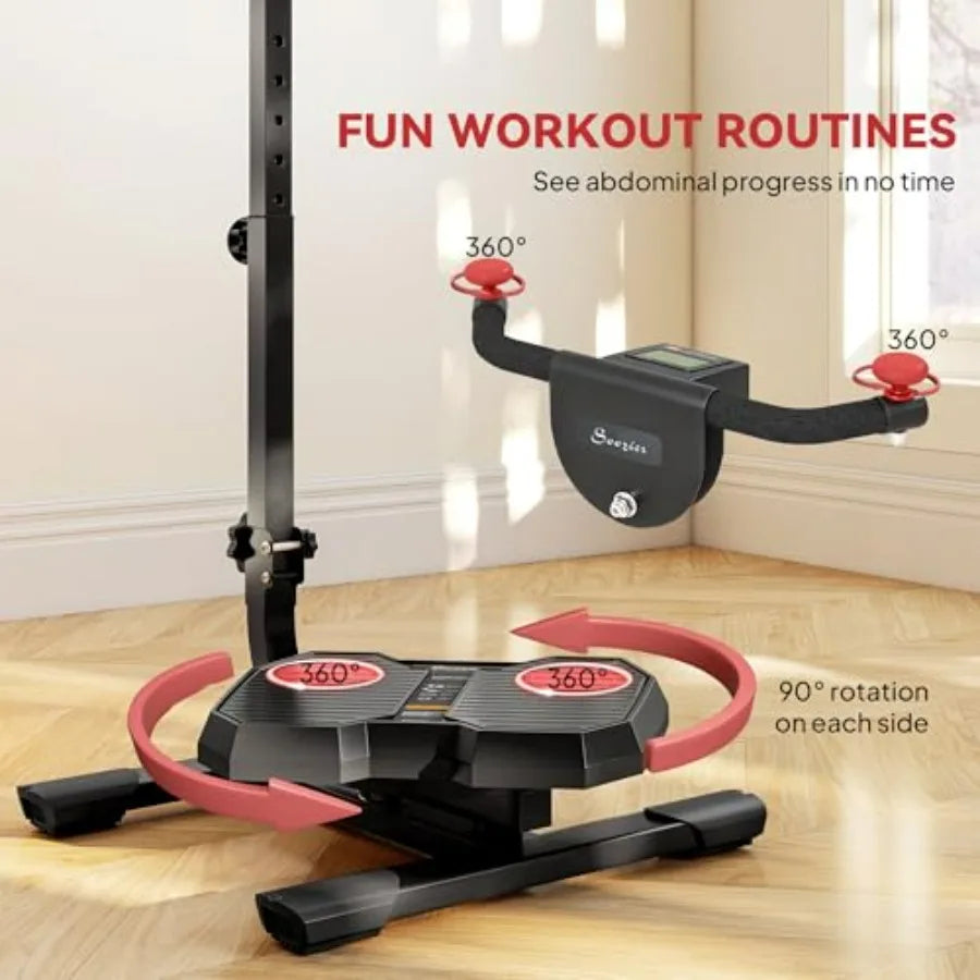 Foldable Ab Twister Board With Screen For Time And Calories