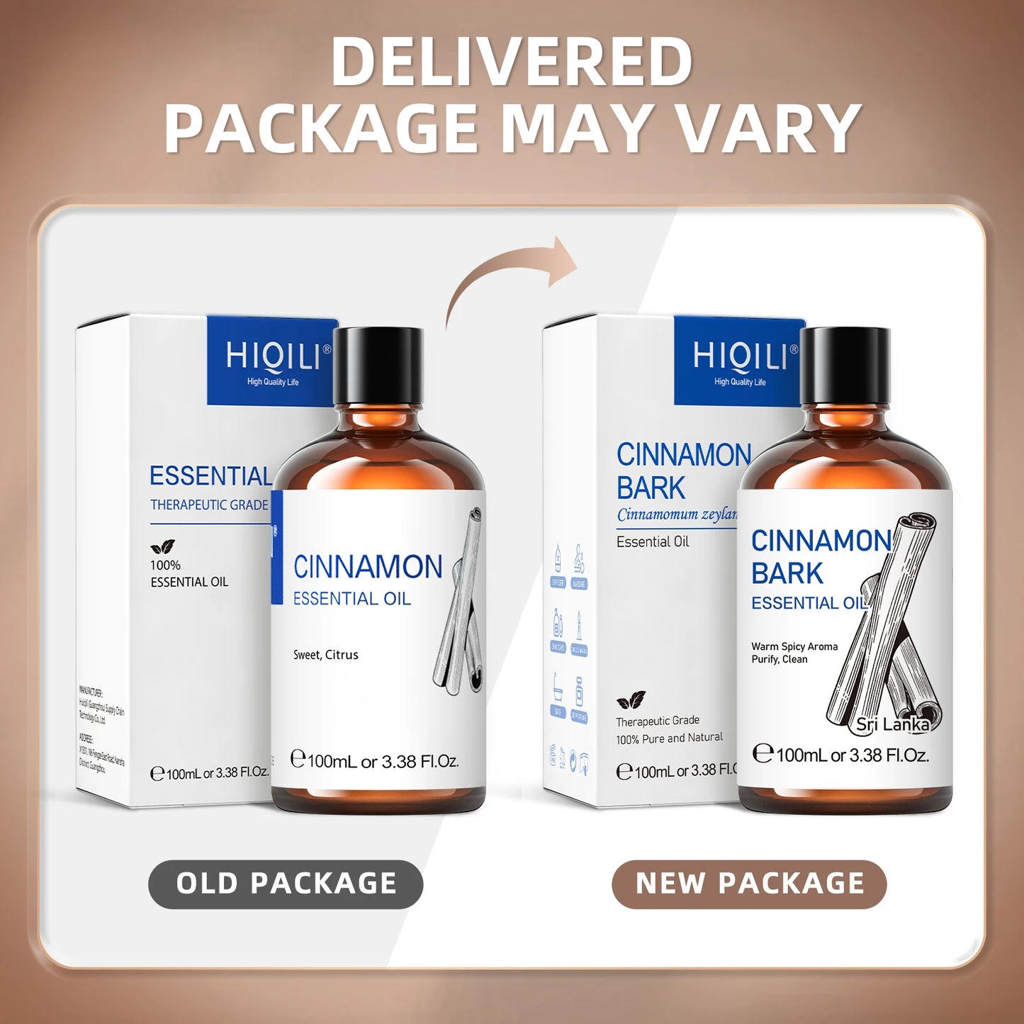 HIQILI Cinnamon Bark Pure Essential Oil for Aromatherapy