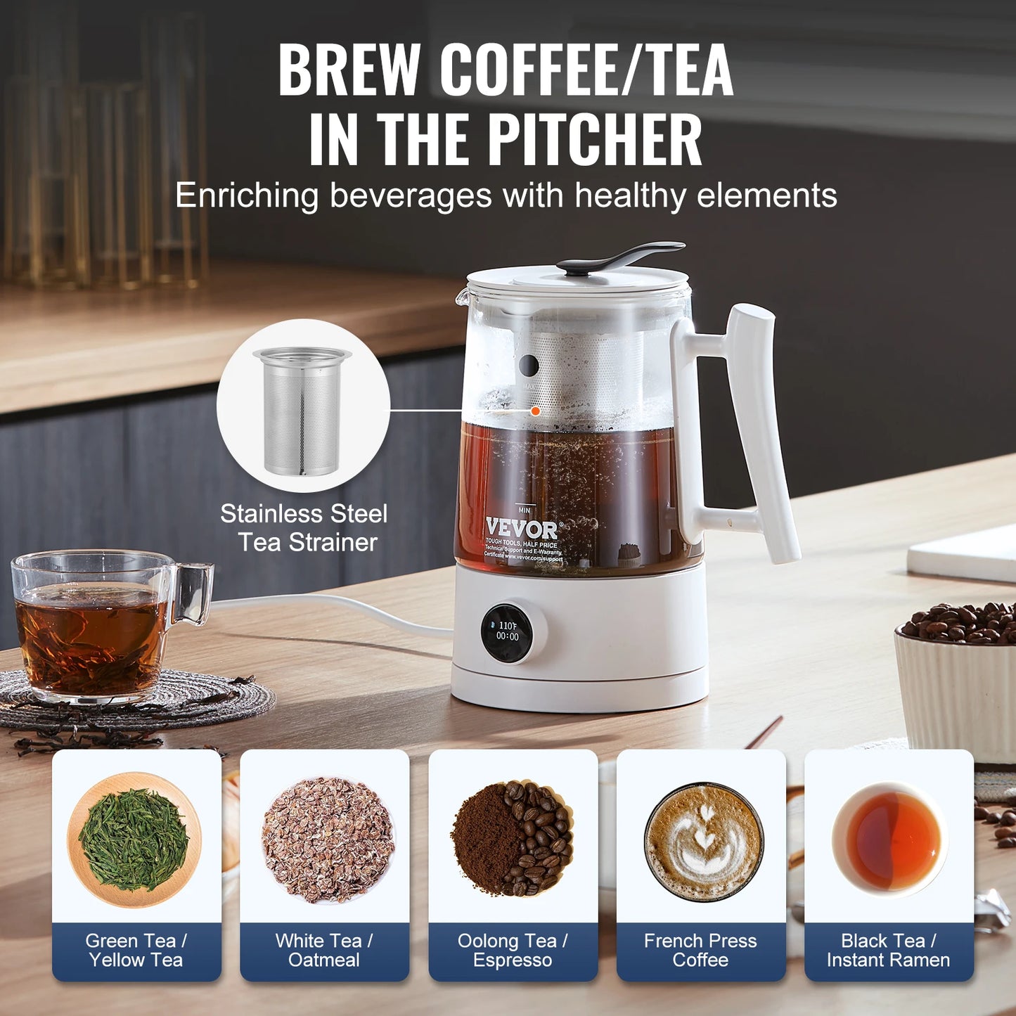 VEVOR Hydrogen Water Pitcher Ionizer Generator Technology