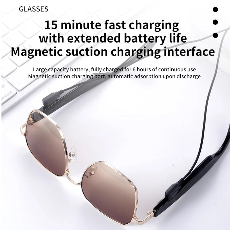 MOPINK Smart Glasses Bluetooth Wireless Audio Touch Headphones