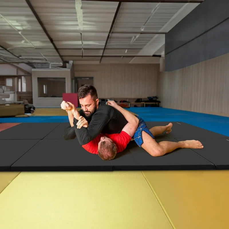 BalanceFrom Folding Gymnastics Mat 4 Foot by 10 Foot by 2 Inch Home Gym Tumbling Equipment Non Slip Surface