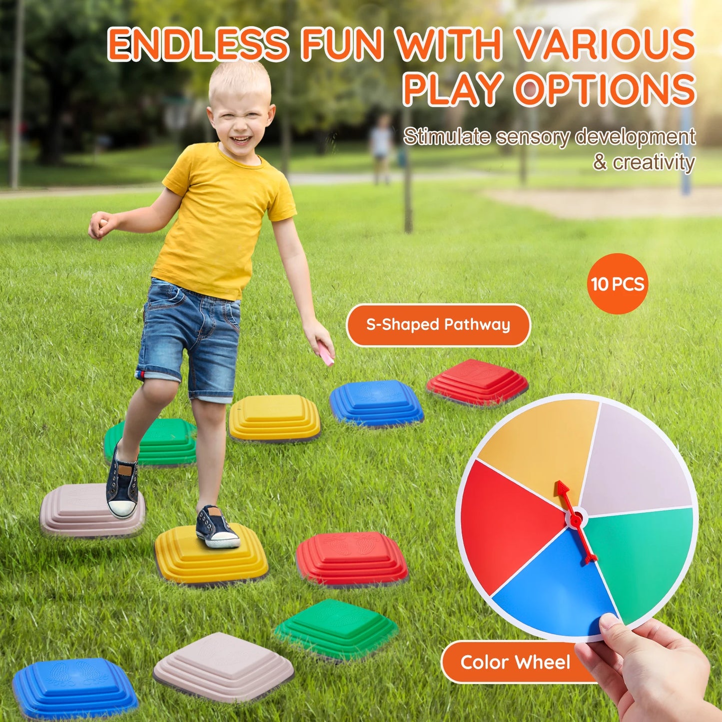 SucceBuy 10Pcs Children Balance Training Stepping Stones