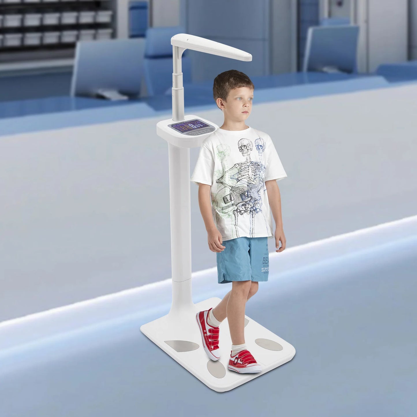 Ultrasonic Height and Body Fat Analyzer Digital Medical Body Analyzer BMI Weighing and Height Scale for Home and Hospital 100 to 240 Volt