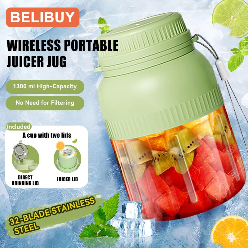 Portable Usb Juicer Cup With Six Blades Fruit Milkshake Blender