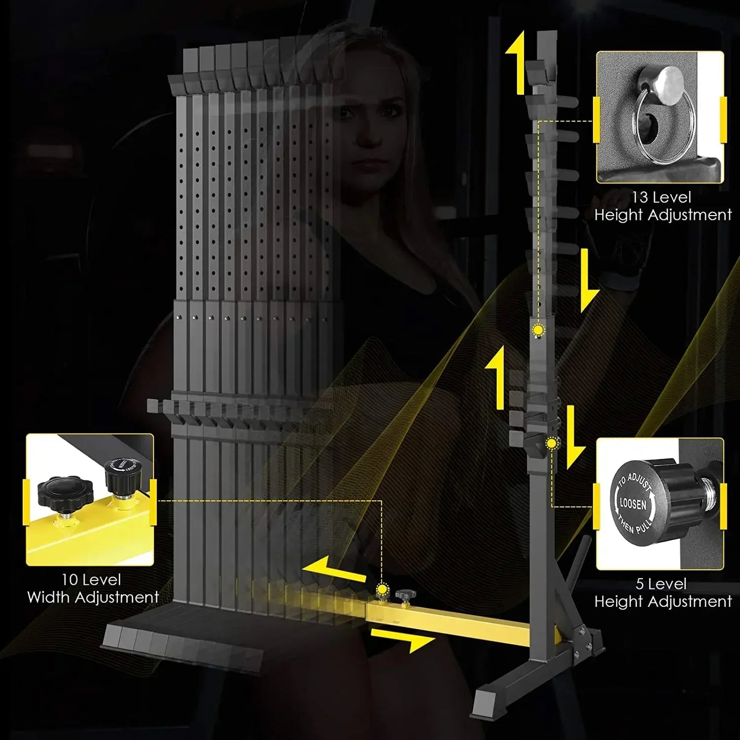 Adjustable Squat Rack Stand Multi Function Barbell Rack Load 250kg