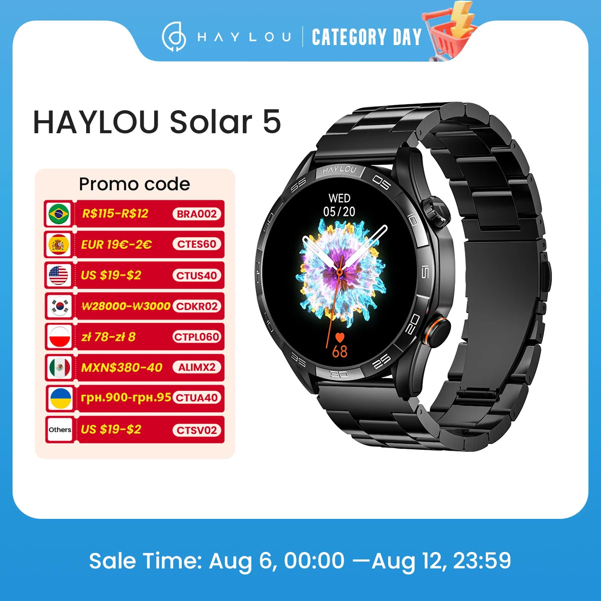 HAYLOU Solar 5 Voice Calling Smartwatch Health Tracking