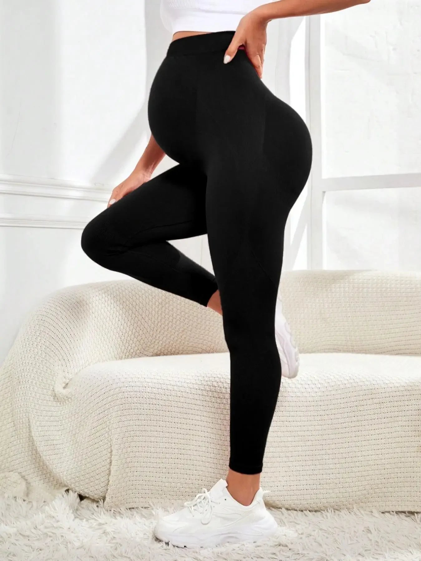 High Waist Maternity Leggings for Pregnancy Support