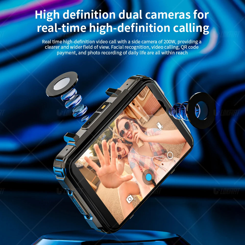 LOKMAT APPLLP 5 MAX Android Watch Phone Square Big Screen Wifi 4G Calls Smartwatches Dual Camera Flashlight Gaming Watch