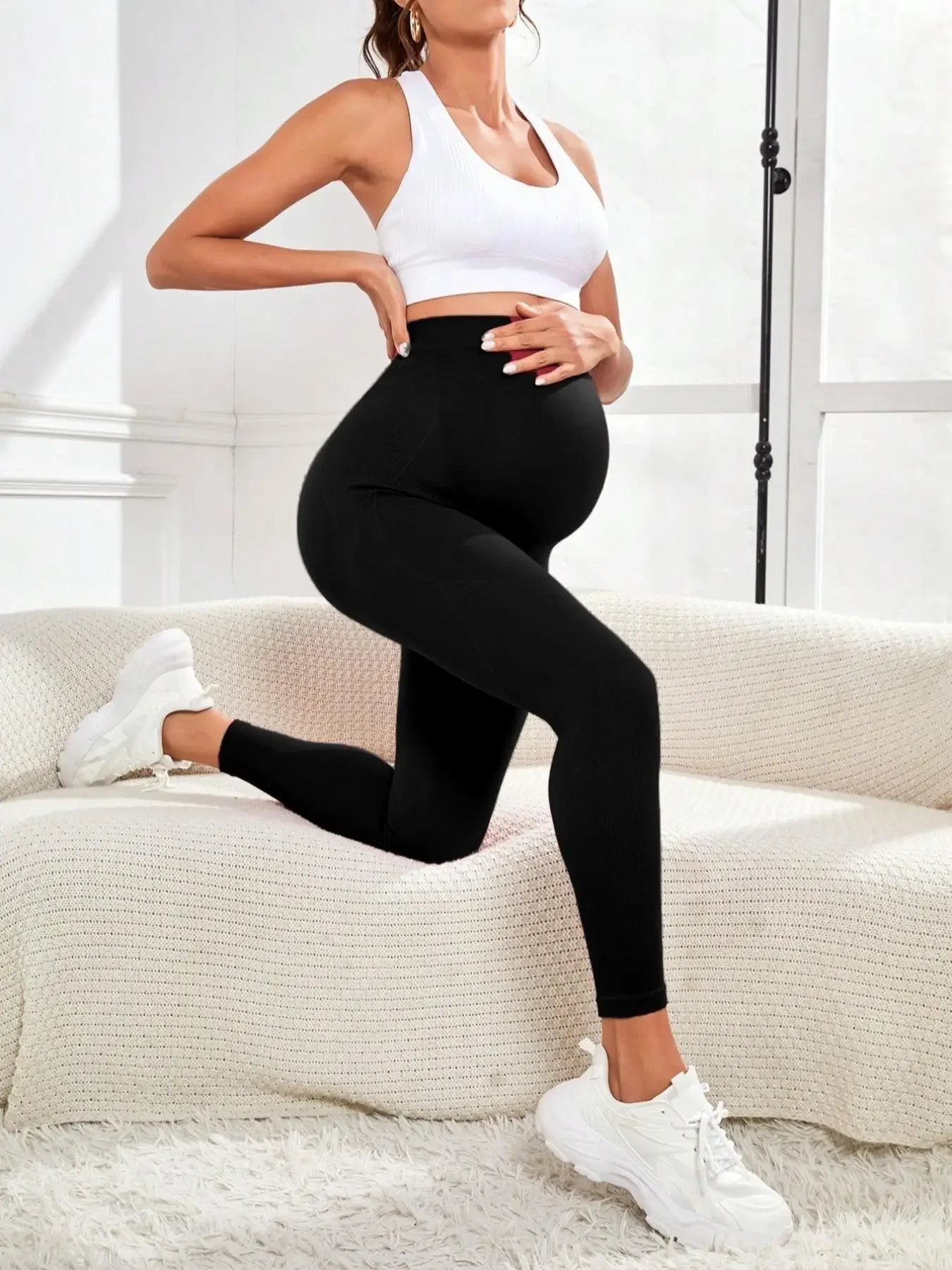 High Waist Maternity Leggings for Pregnancy Support