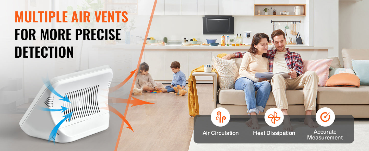 VEVOR Air Quality Monitor 8 In 1 PM2 5 PM10 PM1 0 Indoor